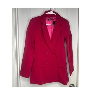 NEW W/TAGS BOOHOO WOVEN HOT PINK BLAZER ✨